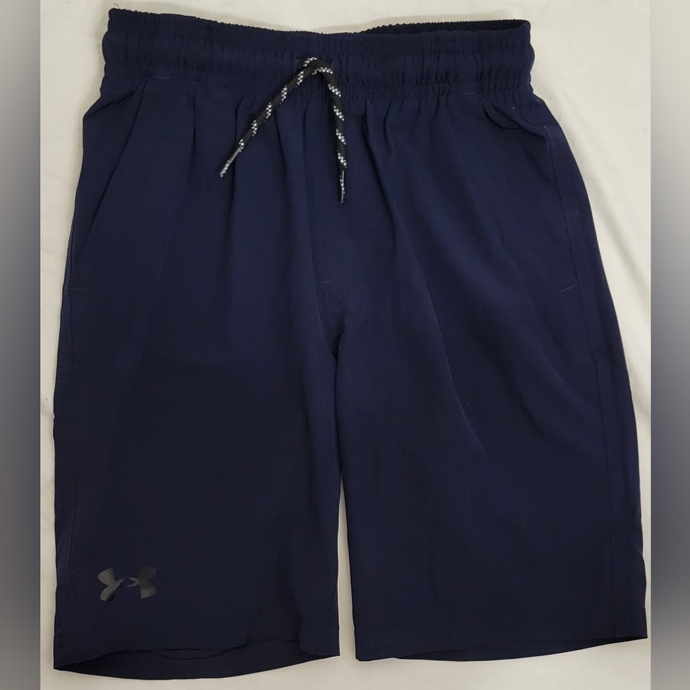 Under Armour Boys Dark Blue Athletic Shorts